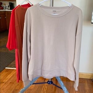 Sonoma Women Comfy Beige Sweatshirt